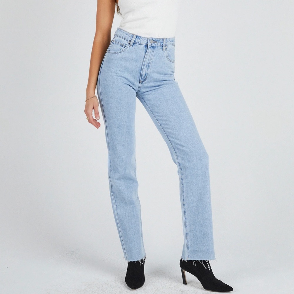 Abrand high straight walk away jeans in color light blue